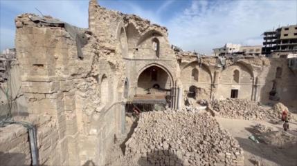 Restauran la Gran Mezquita Omari en Gaza, dañada por ataques israelíes