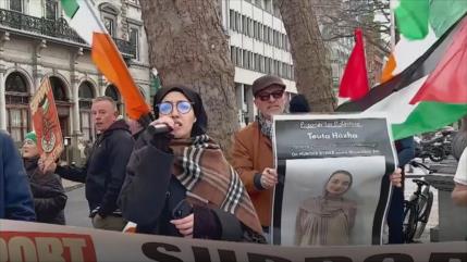 Activistas irlandeses se solidarizan con los presos de Palestine Action