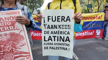 Mexicanos protestan contra medidas imperialistas de EEUU en Venezuela