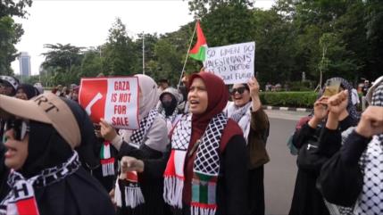 Cientos de indonesios marchan en apoyo a Palestina