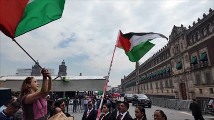 Mexicanos protestan para exigir embargo y sanciones a Israel a representantes de Unión Europea