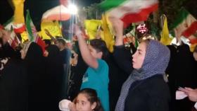 Iraníes ondean bandera de Hezbolá para reafirmar apoyo a la Resistencia