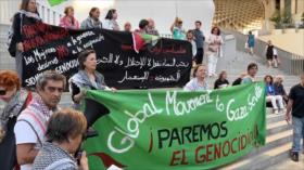 Protestan en Sevilla para pedir liberación de activistas de Flotilla Sumud