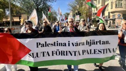Protestan en Suecia contra polítcias y agresiones de EEUU e Israel