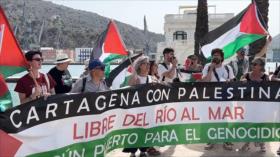 Españoles denuncian la llegada de un barco israelí a Cartagena
