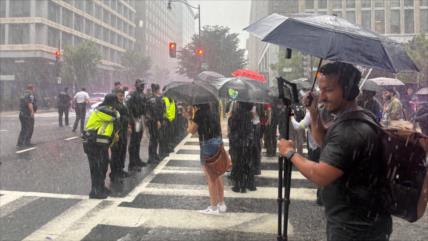 Manifestantes en Washington exigen arresto de Netanyahu