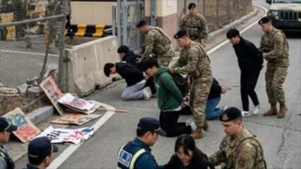 Protestan en Corea del Sur contra la presencia de tropas de EEUU
