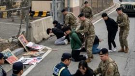 Protestan en Corea del Sur contra la presencia de tropas de EEUU