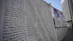 Filadelfia exhibe un sudario con 20 000 nombres de niños de Gaza
