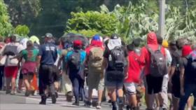 Nueva caravana hondureña entra en México por la frontera sur rumbo a EEUU