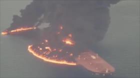 CGRI: Un gigantesco petrolero se incendió en Ormuz tras violar normas