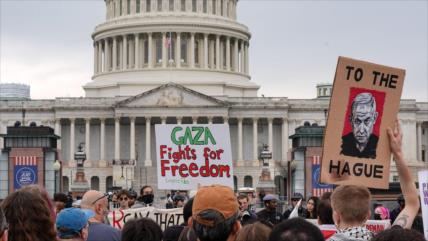 Protestas en EEUU exigen fin de la guerra en Gaza y apoyo a Israel