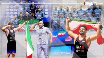“Por los ángeles de Minab”: Luchadores iraníes alzan la bandera en suelo estadounidense con dos títulos mundiales históricos