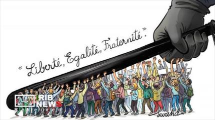 Caricaturas retratan las protestas y la represión policial en Francia